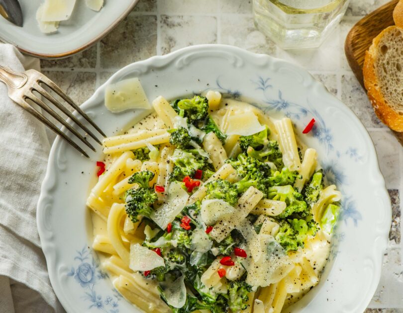 Juustukastmes pasta brokoli ja spinatiga